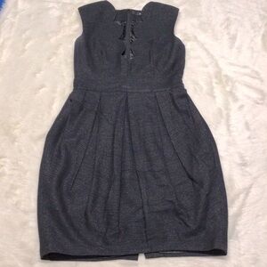 Roni NYC scalloped neck black shimmer‎ dress with pockets size medium